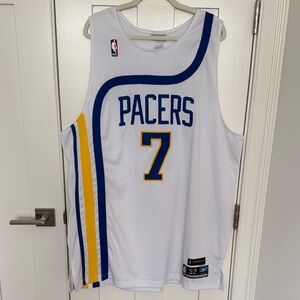 Reebok Oneal Indiana Pacers White and Blue Jersey with Yellow Accents